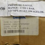گیج فشار قاب مشکی swagelok رنج 1- تا 1 بار