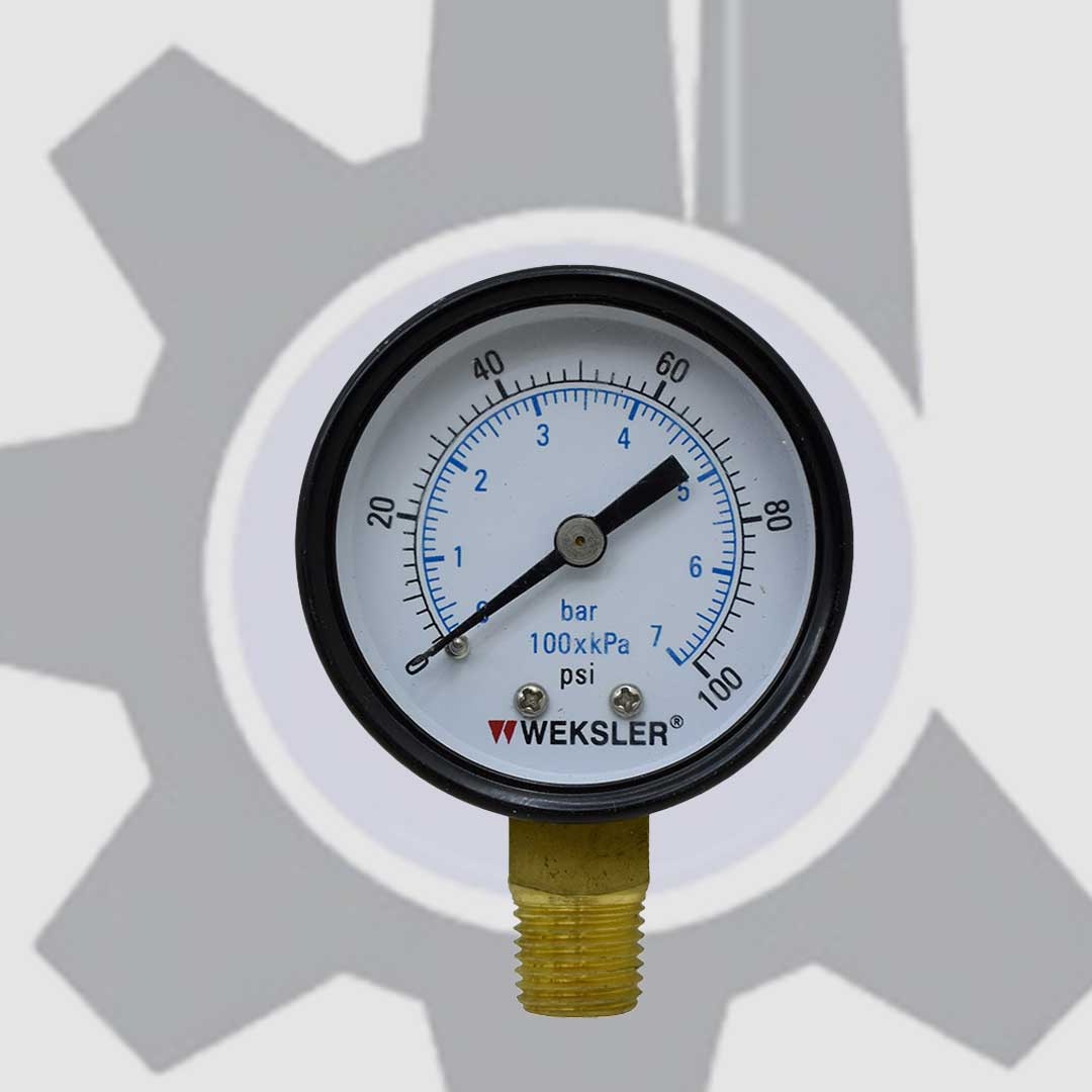 گیج فشار استیل بلک صفحه 5 سانت 100PSI گیج فشار استیل بلک صفحه 5 سانت 100PSI