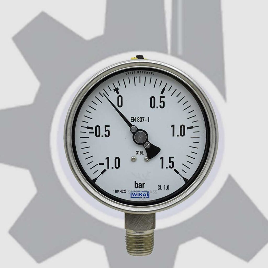 گیج فشار استیل ویکا صفحه 10 رنج 1- تا 1.5 بار
