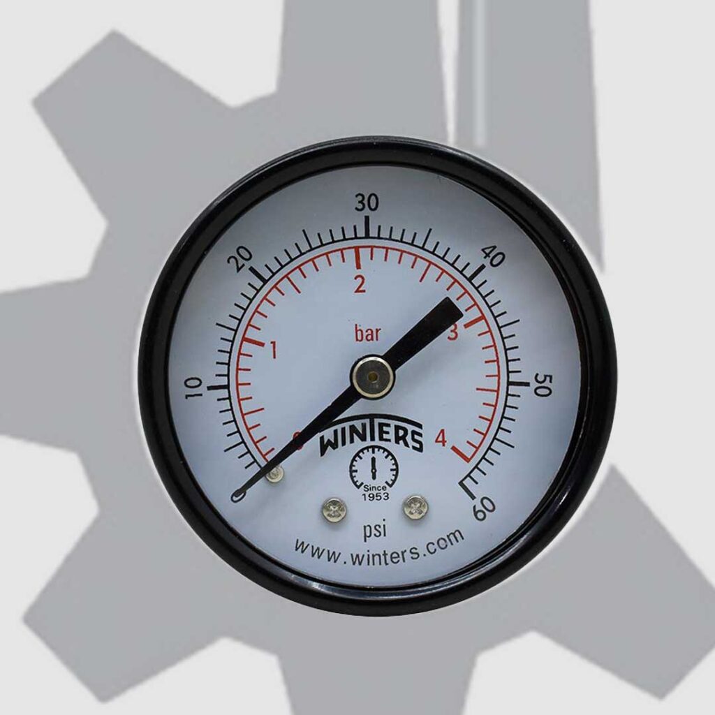 گیج فشار صفحه 5 سانت افقی 60psi