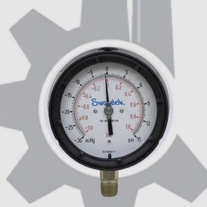 گیج فشار قاب مشکی swagelok رنج 1- تا 1 بار