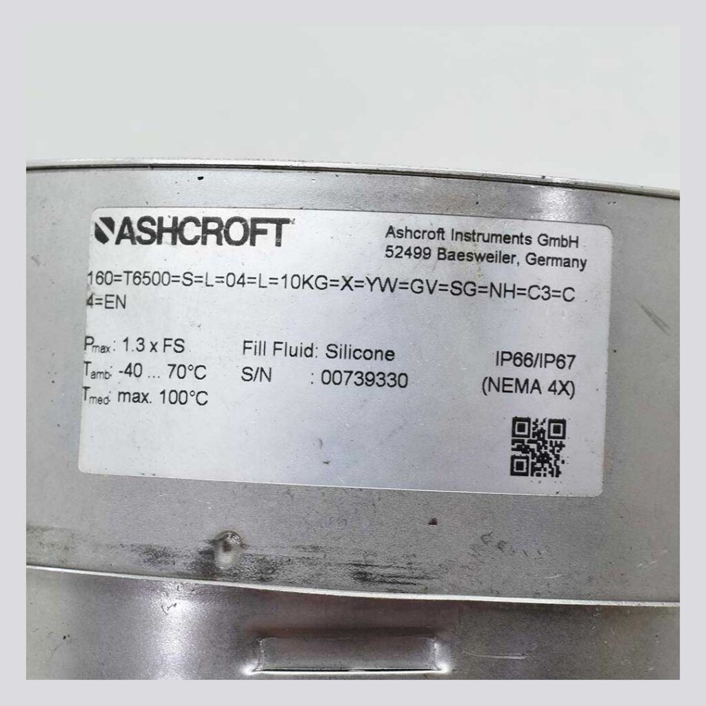 گیج-فشار-10-بار-صفحه-16-اشکرافت-مدل-T6500-IP66IP67